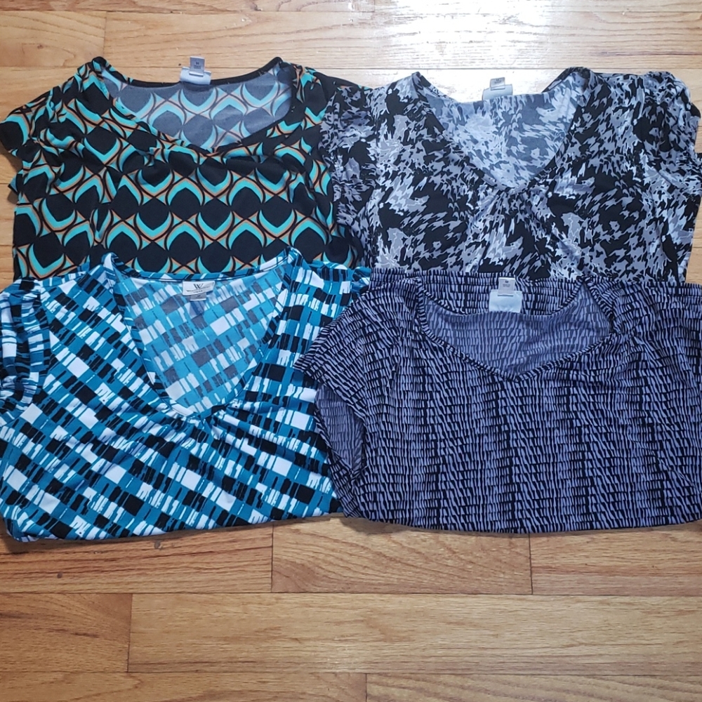 (4) Worthington Size Medium V-Neck Dress Tops